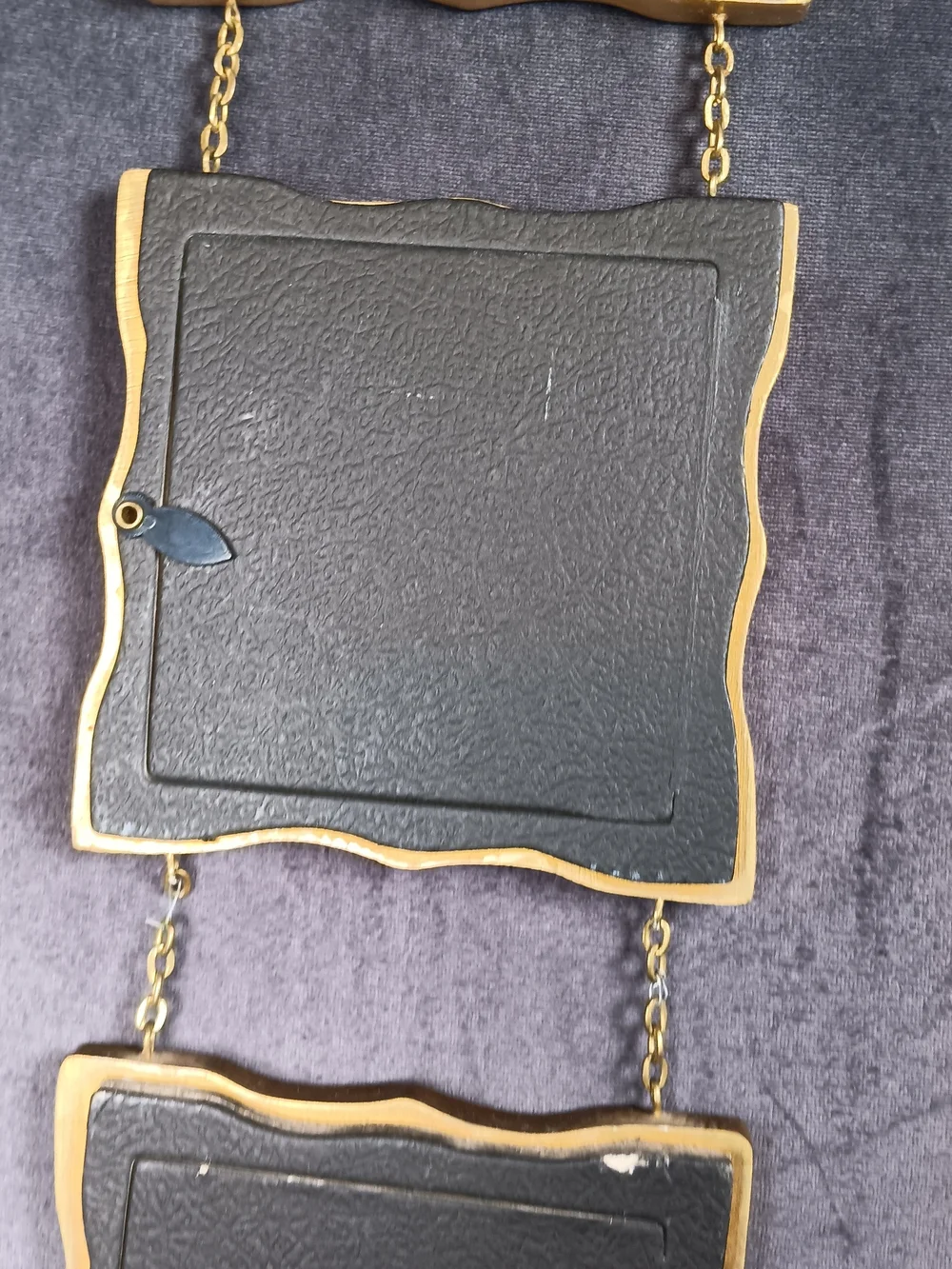 Triple Hanging Picture Frame in Antique Gold Finish